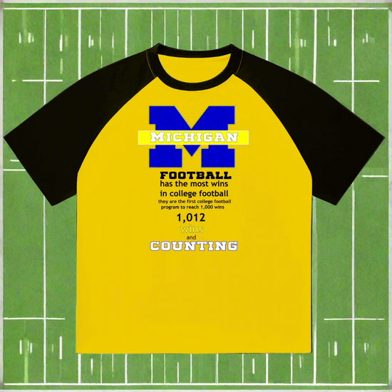 Michigan Wins Blocked Raglan Sleeve T-Shirt
