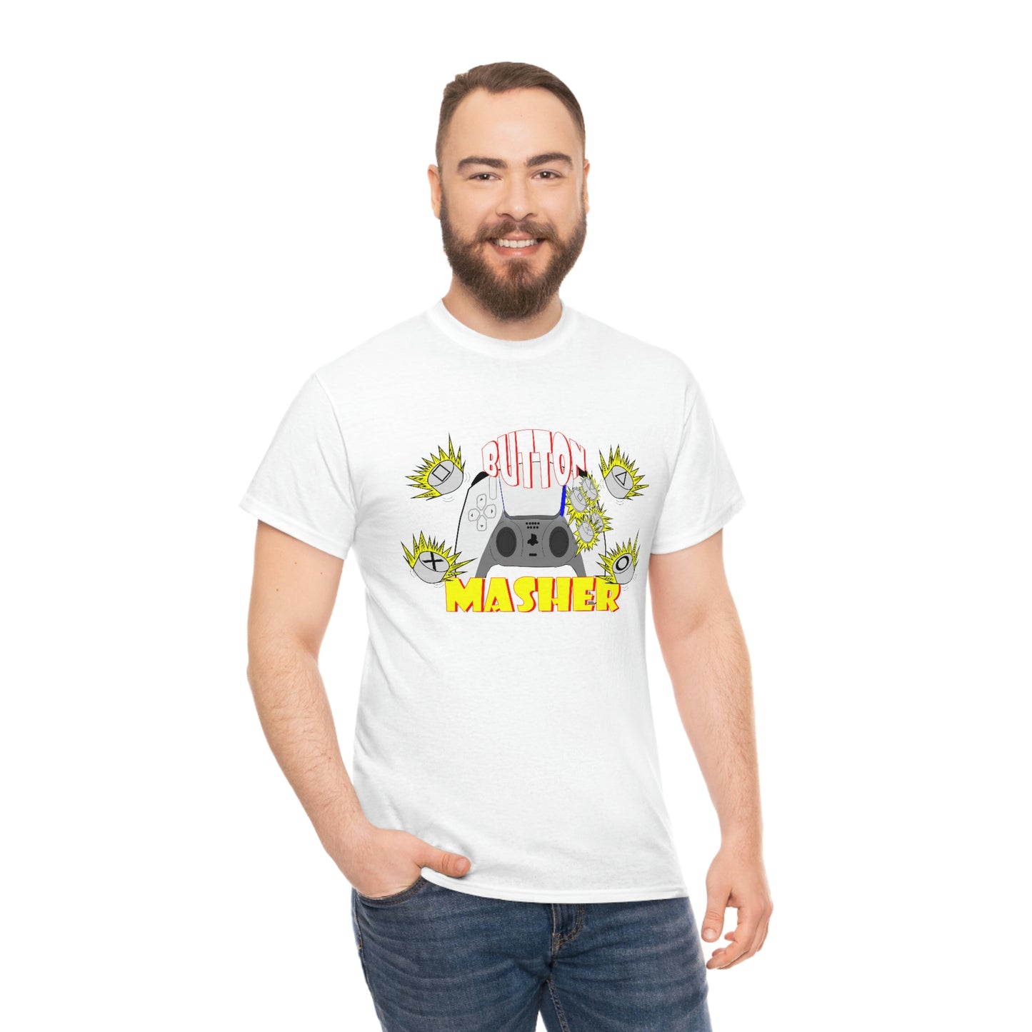 Button Masher [Ps] Unisex Heavy Cotton Tee
