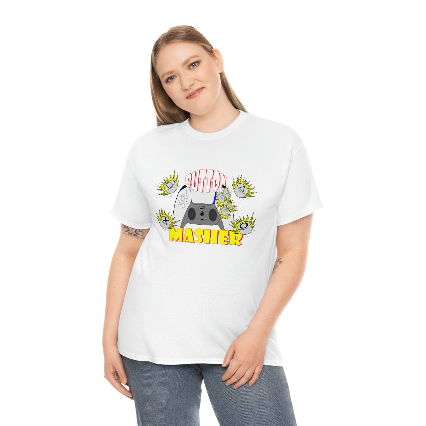 Button Masher [Ps] Unisex Heavy Cotton Tee