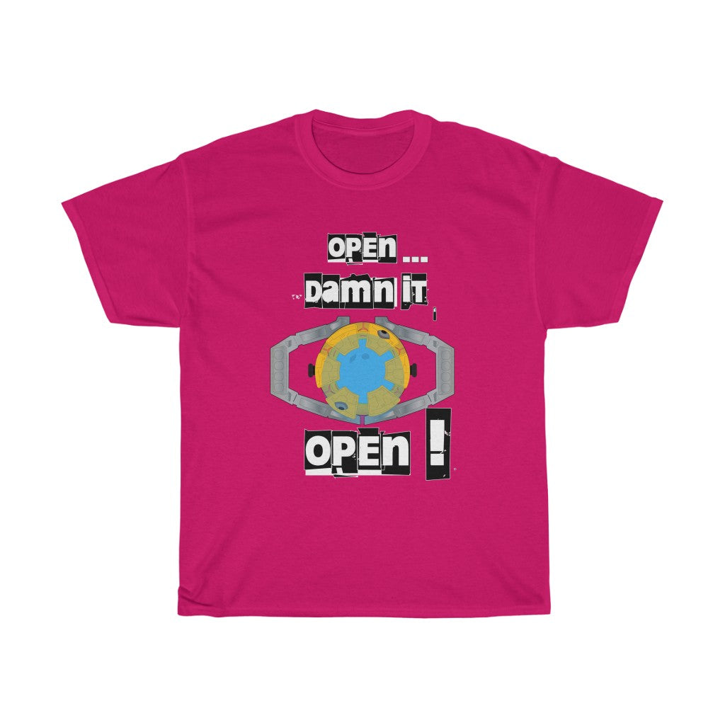 Open Damn it open!Unisex Heavy Cotton Tee