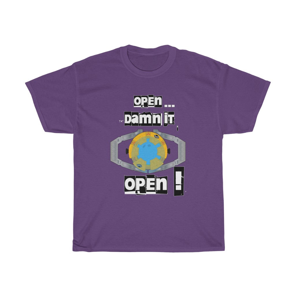 Open Damn it open!Unisex Heavy Cotton Tee