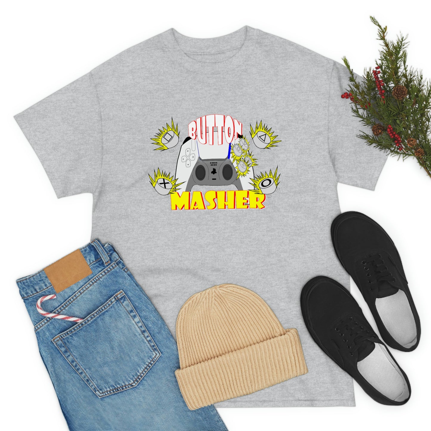 Button Masher [Ps] Unisex Heavy Cotton Tee