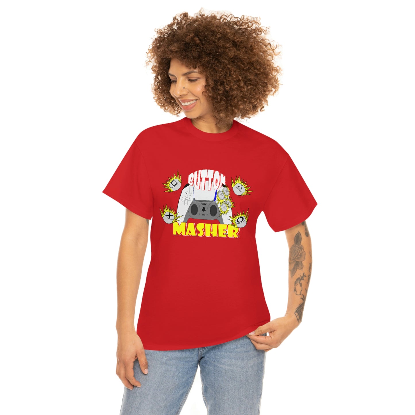 Button Masher [Ps] Unisex Heavy Cotton Tee